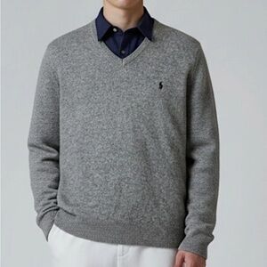 Polo by RalphLauren Classic V-Neck Gray Sweater